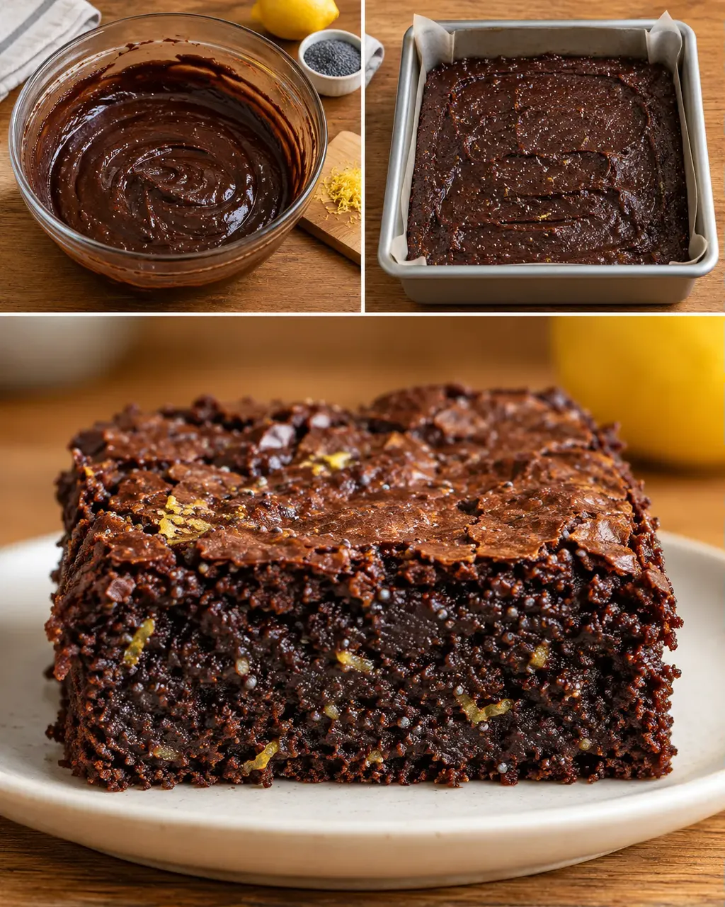 Brownie citrommal és mákkal