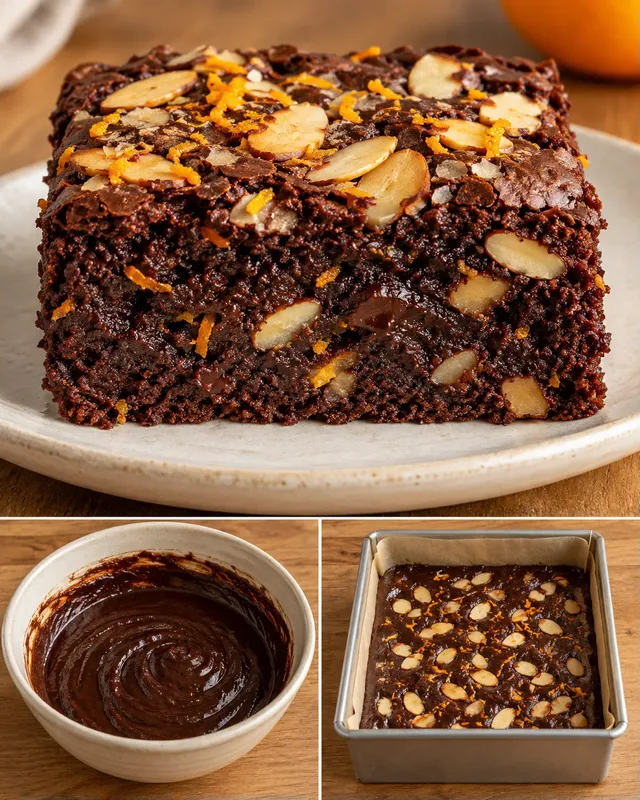 Brownie naranccsal és mandulával