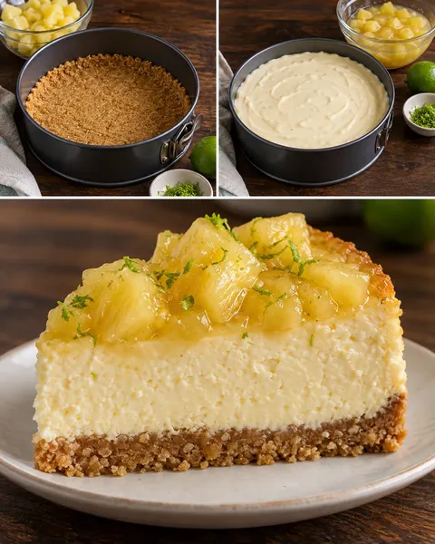 Sült sajttorta ananásszal és lime-mal