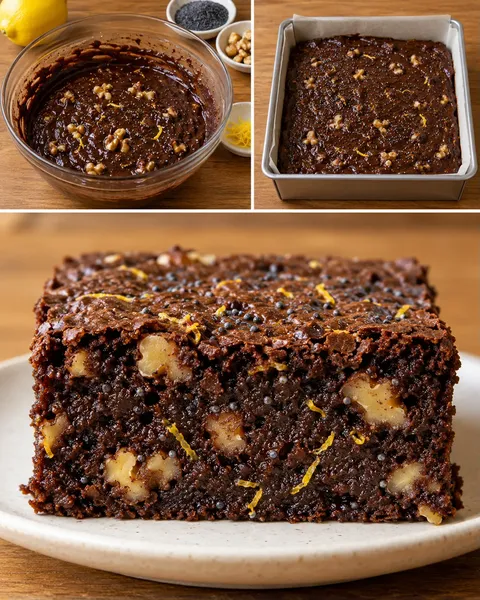 Brownie citrommal és mákkal — dió