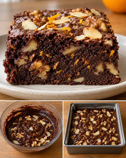 Brownie naranccsal és mandulával — dió