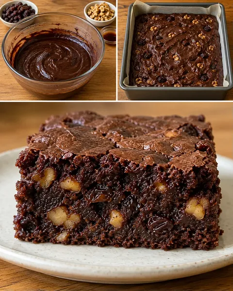 Brownie vaníliával és mazsolával — dió