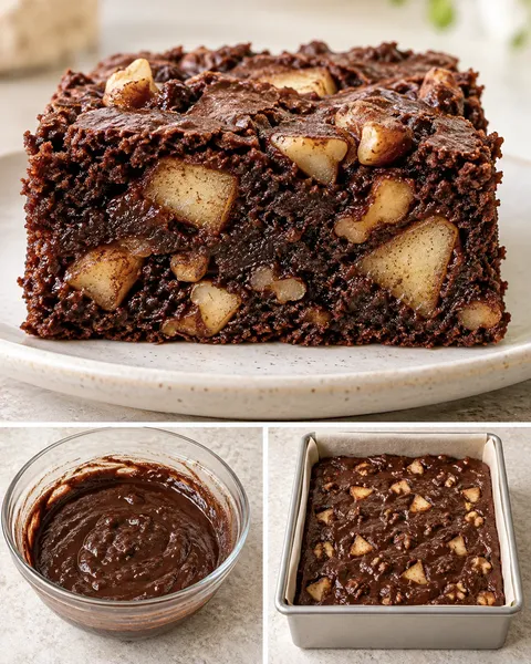 Brownie fahéjjal és almával — dió