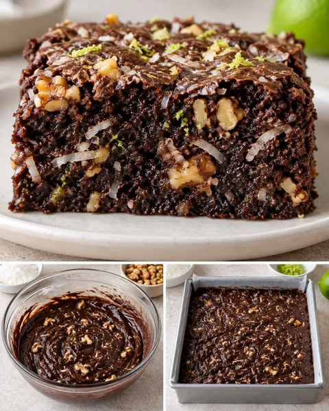 Brownie kókusszal és lime-mal — dió