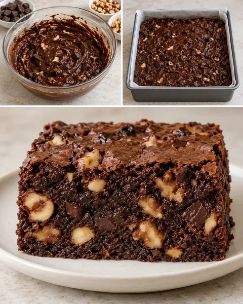Brownie csokoládéval és mogyoróval — dió