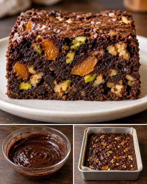 Brownie sárgabarackkal és pisztáciával — dió