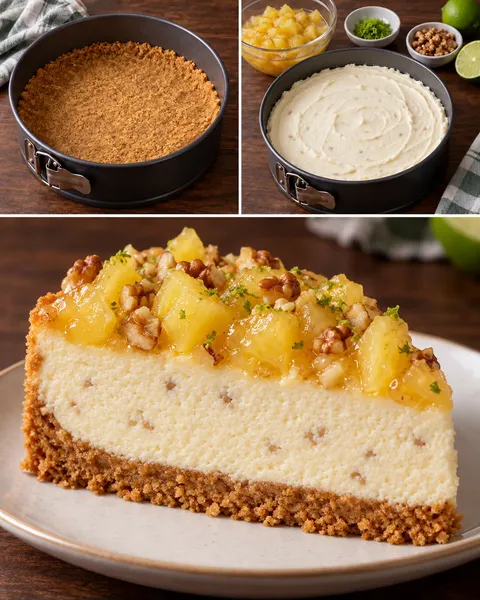 Sült sajttorta ananásszal és lime-mal — dió