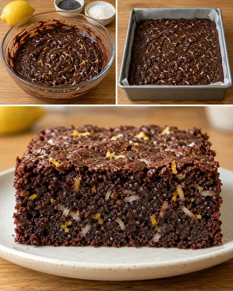 Brownie citrommal és mákkal — kókusz