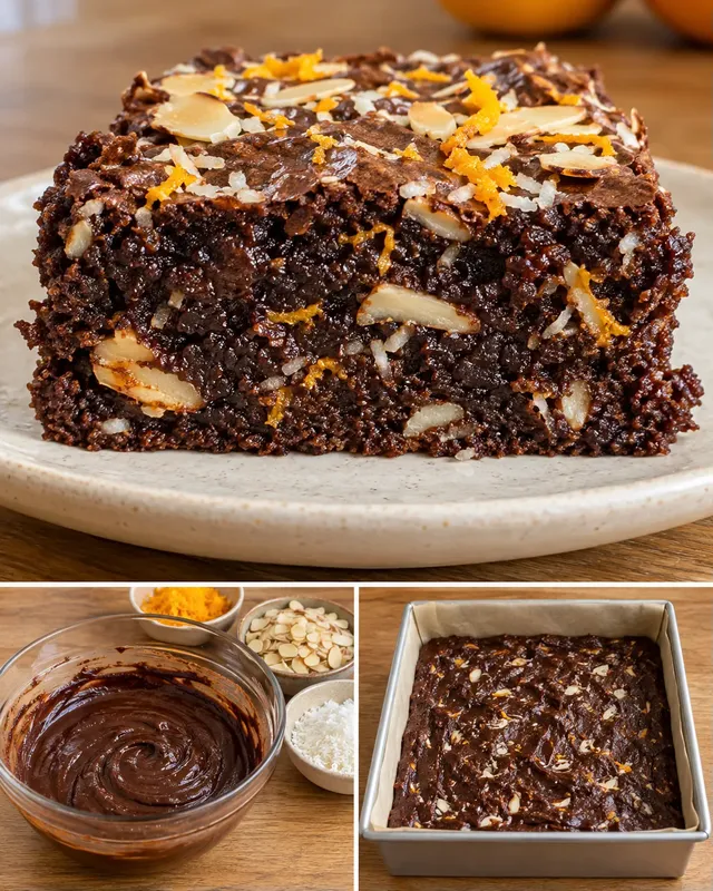Brownie naranccsal és mandulával — kókusz