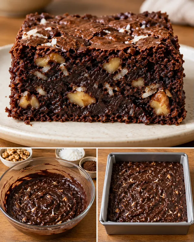 Brownie kávéval és dióval — kókusz