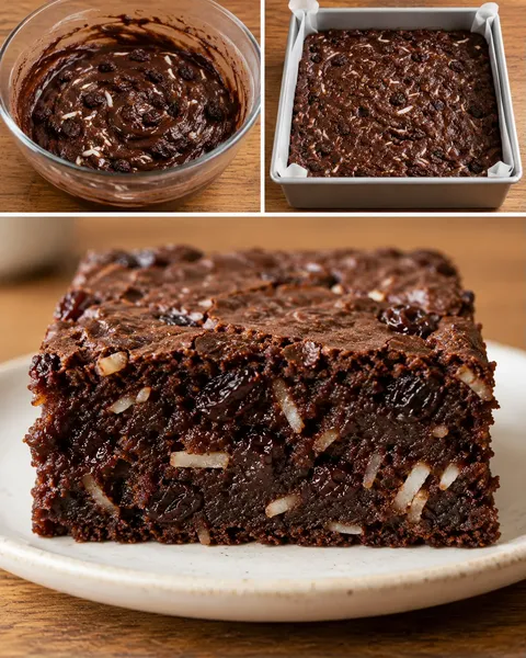 Brownie vaníliával és mazsolával — kókusz