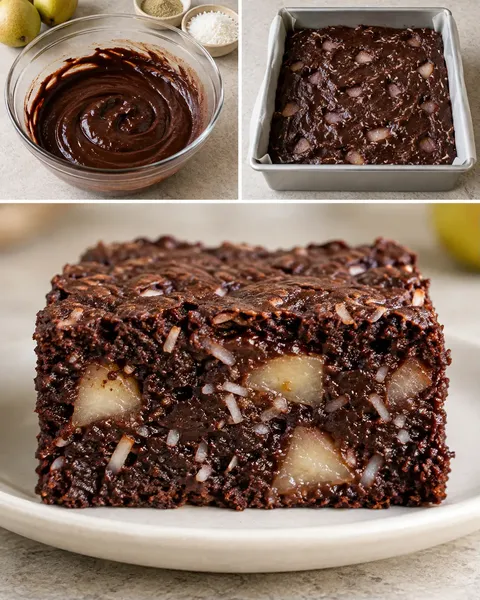 Brownie kardamommal és körtével — kókusz