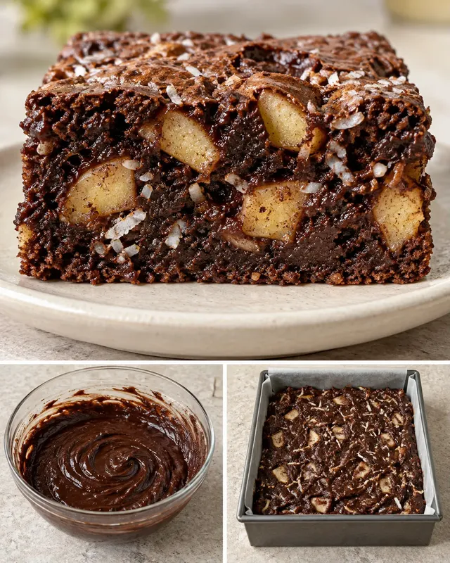 Brownie fahéjjal és almával — kókusz