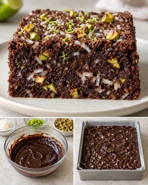 Brownie kókusszal és lime-mal — pisztácia