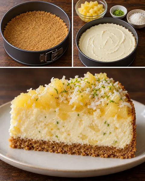 Sült sajttorta ananásszal és lime-mal — kókusz