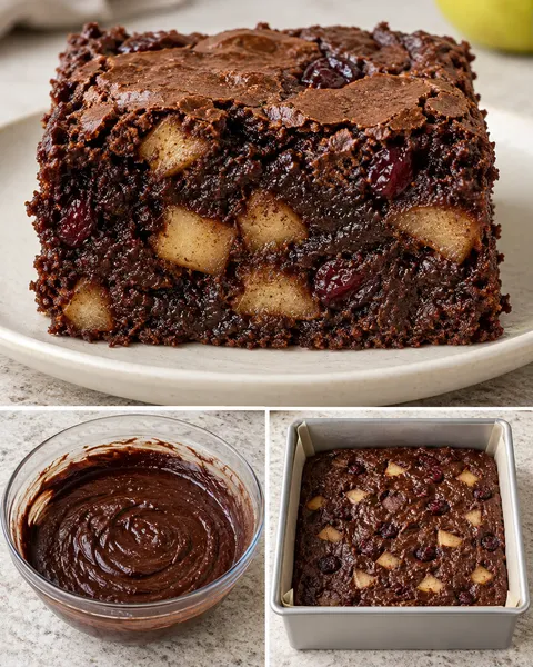 Brownie fahéjjal és almával — vörös áfonya