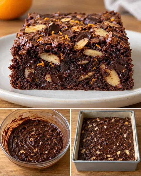 Brownie naranccsal és mandulával — étcsokoládé