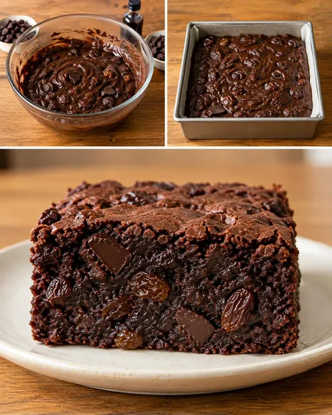 Brownie vaníliával és mazsolával — étcsokoládé