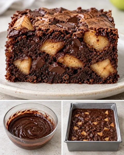 Brownie fahéjjal és almával — étcsokoládé