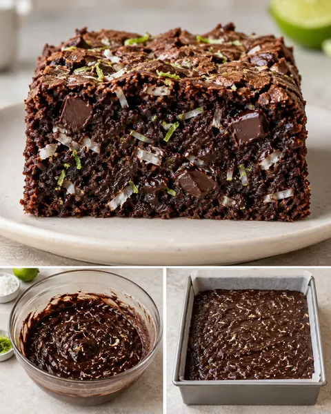 Brownie kókusszal és lime-mal — étcsokoládé