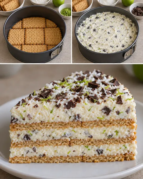 Sütés nélküli keksztorta kókusszal és lime-mal — étcsokoládé