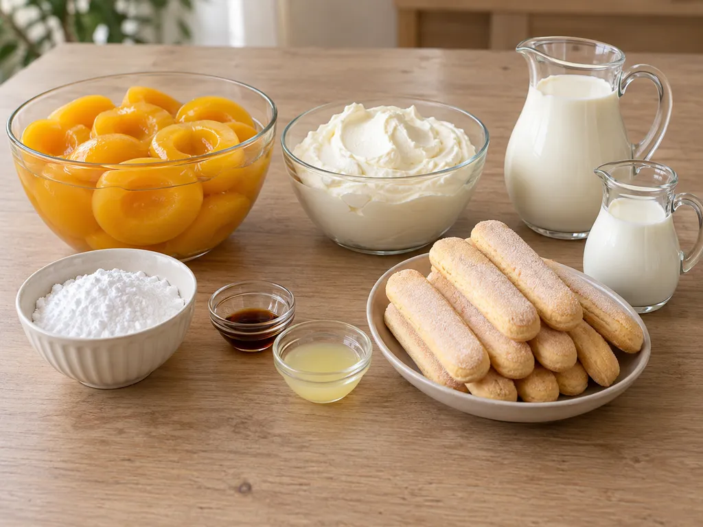 Barackbefőtt, mascarpone, tejszín és babapiskóta a krémes többi hozzávalójával