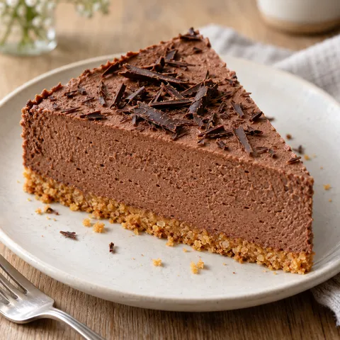 Kekszalapos csokoládétorta mascarponés krémmel és étcsokoládéforgáccsal